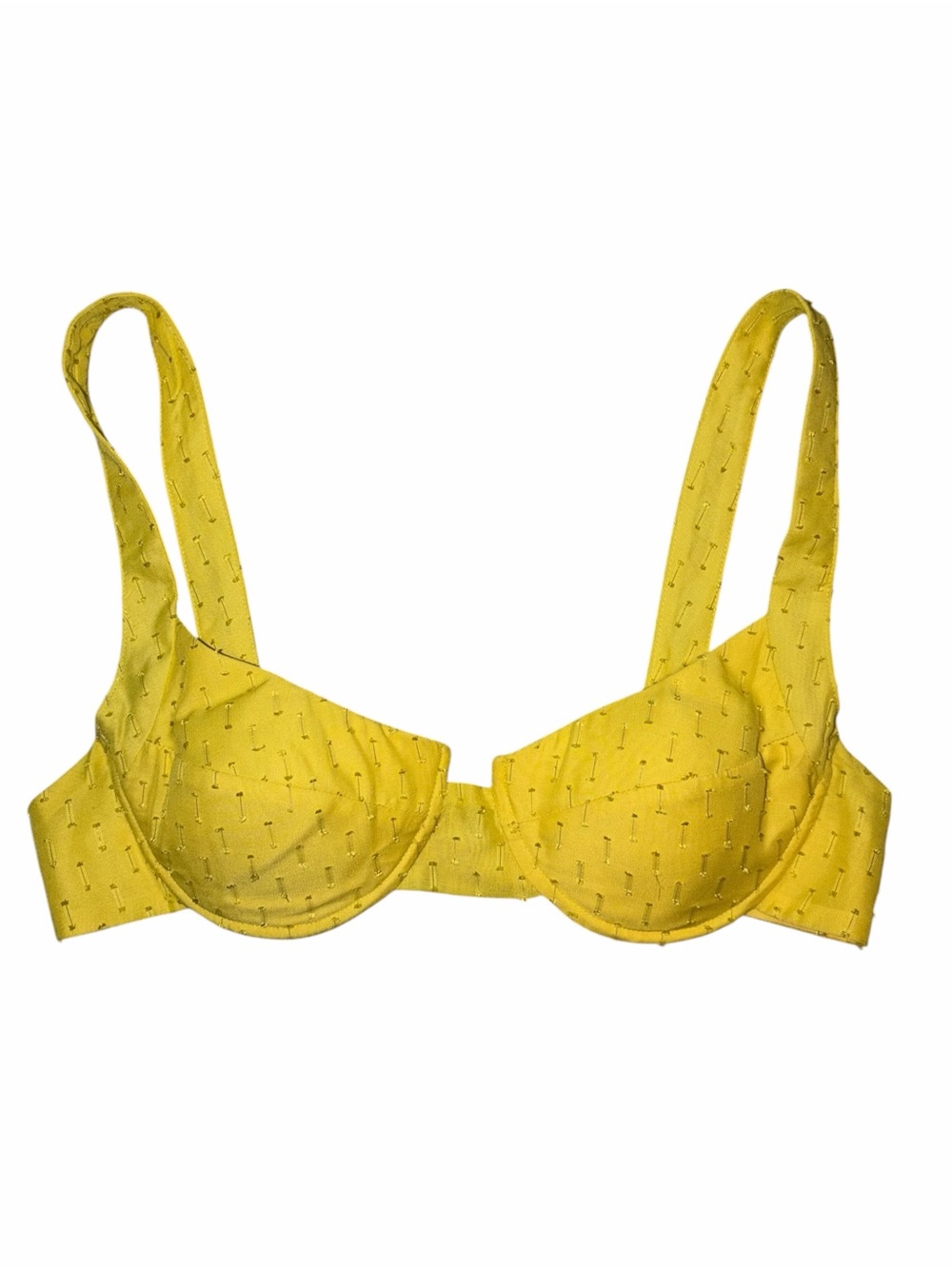 REVOLVE Sample Sale Yellow Underwire Bra Crop Top Small 29” Band Festival Bright
